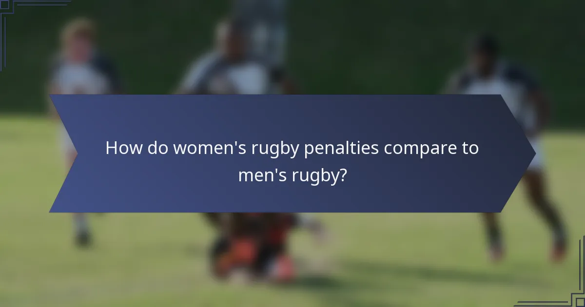 How do women's rugby penalties compare to men's rugby?