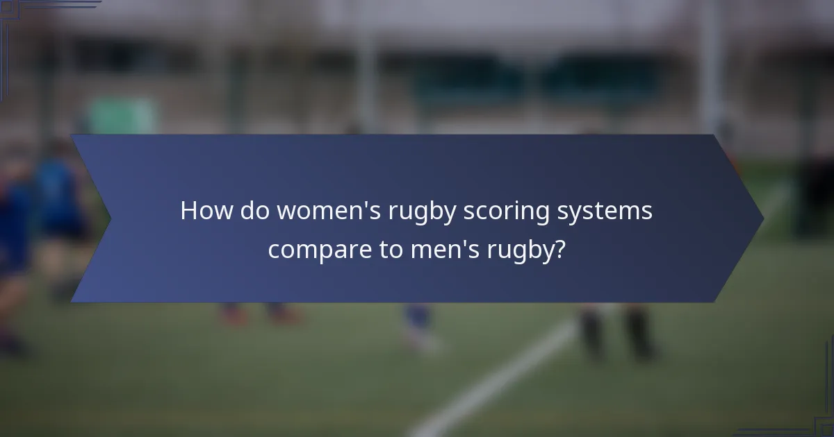 How do women's rugby scoring systems compare to men's rugby?