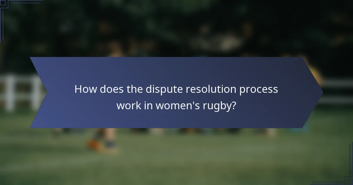 How does the dispute resolution process work in women's rugby?
