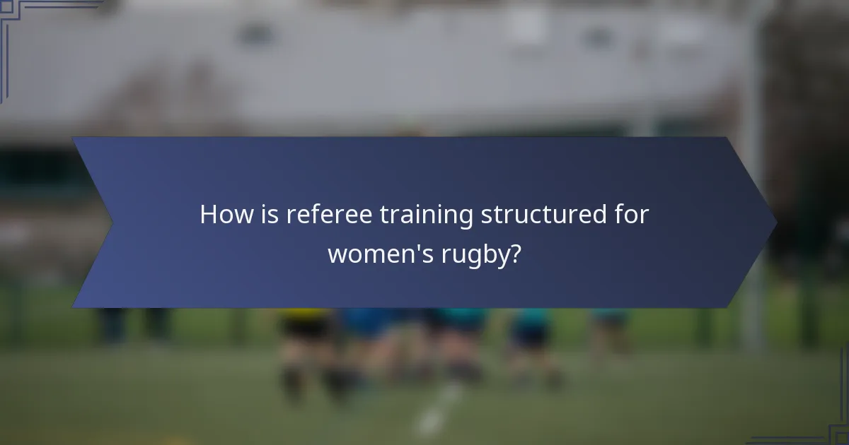 How is referee training structured for women's rugby?